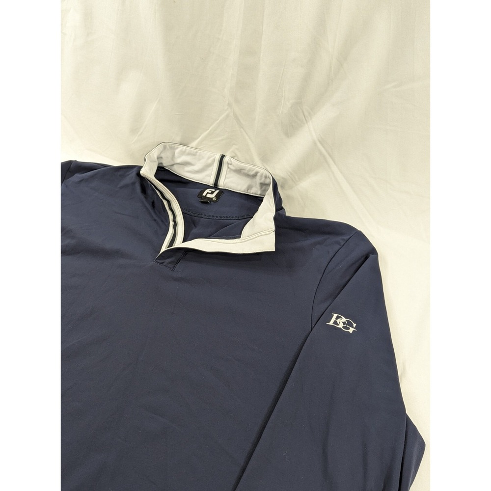 Footjoy Sweater Medium Weight XL Blue Quarter Zip Golf Stretch Pullover Belmar